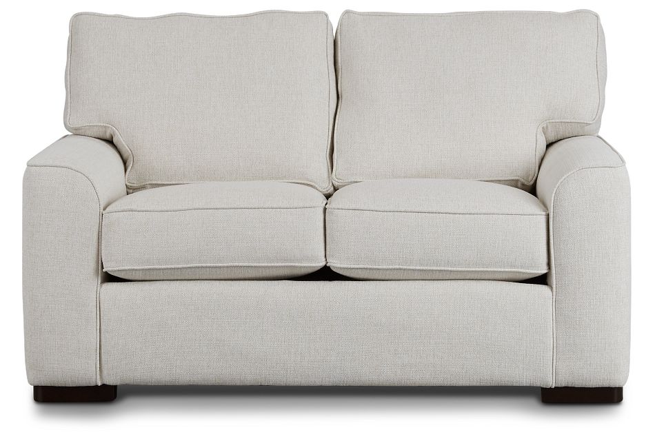 Austin White Fabric Loveseat