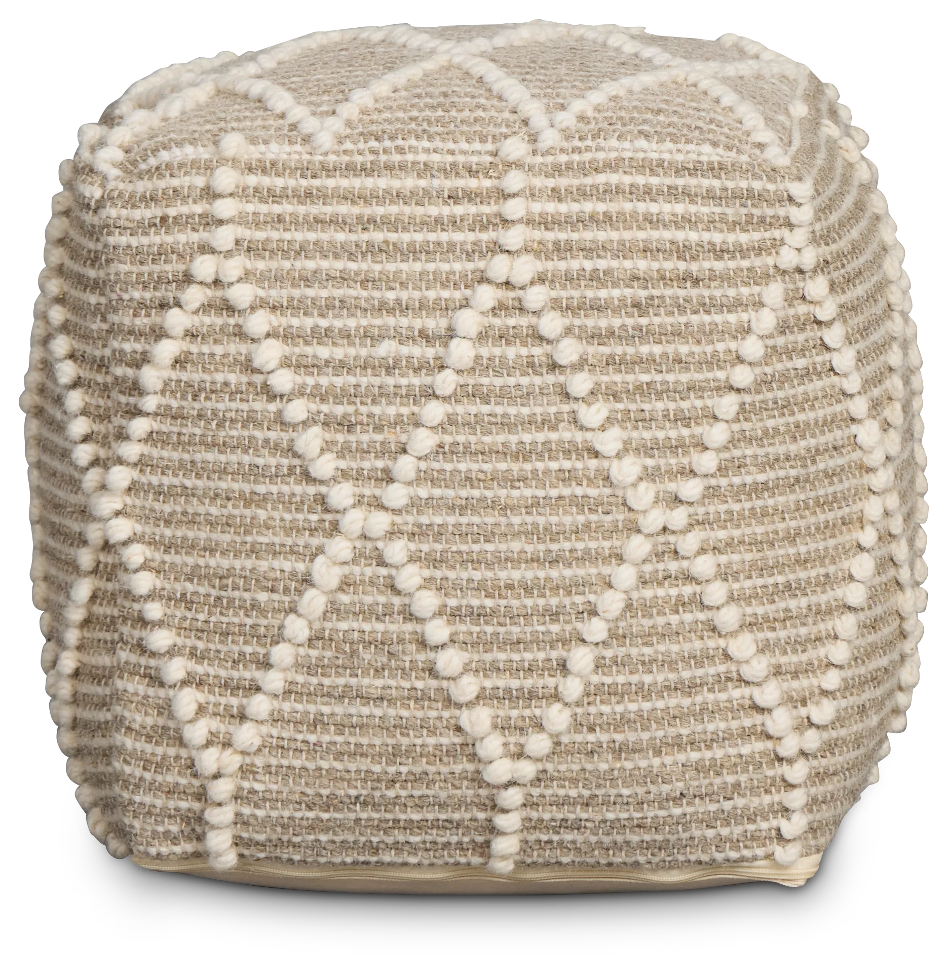 Ordsal Light Beige Accent Pouf