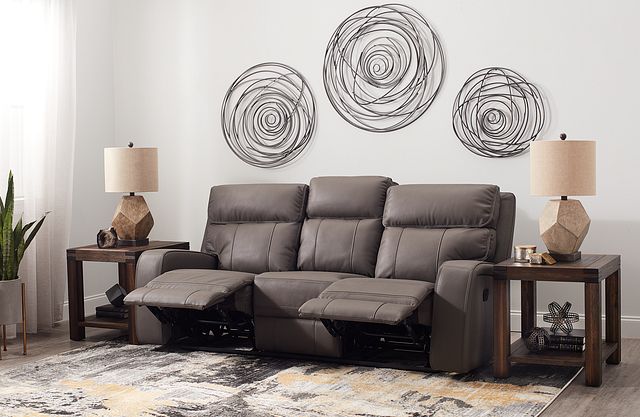Rhett Gray Micro Reclining Sofa