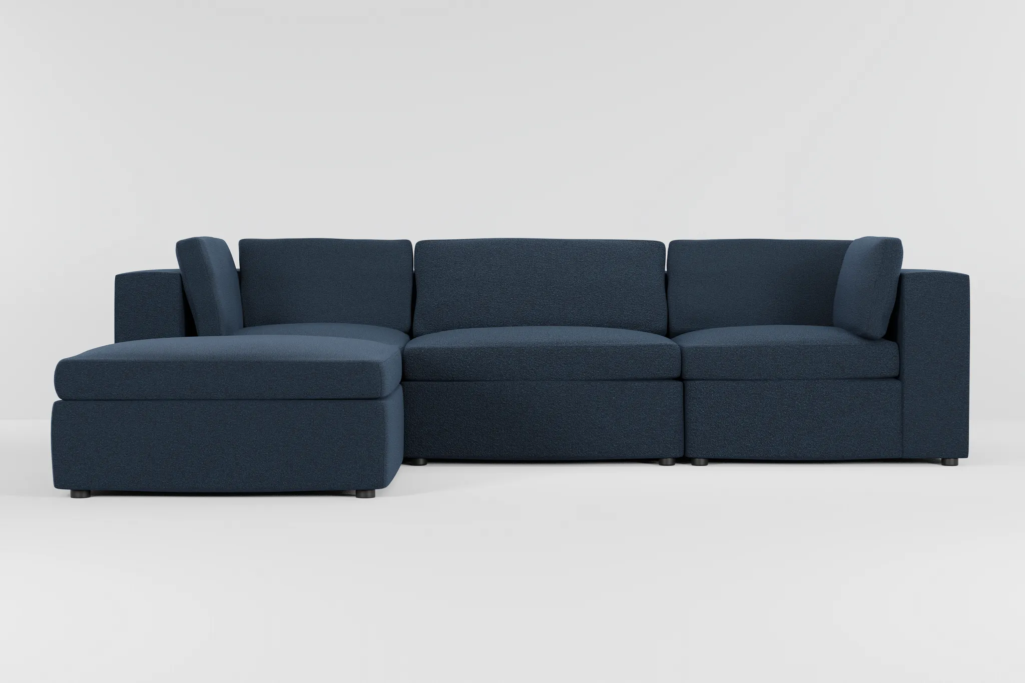 Destin Elite Dark Blue Fabric 4-piece Bumper Sectional