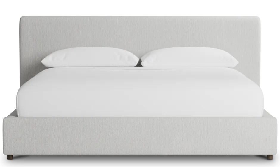 Grayton Delray Pewter 44" Upholstered Platform Bed