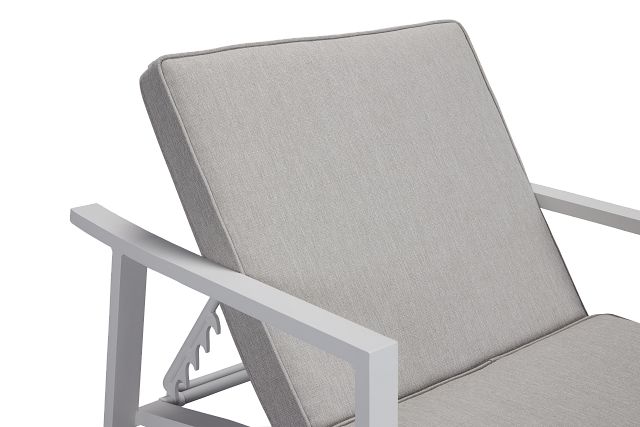 Bahama White Gray Cushioned Chaise