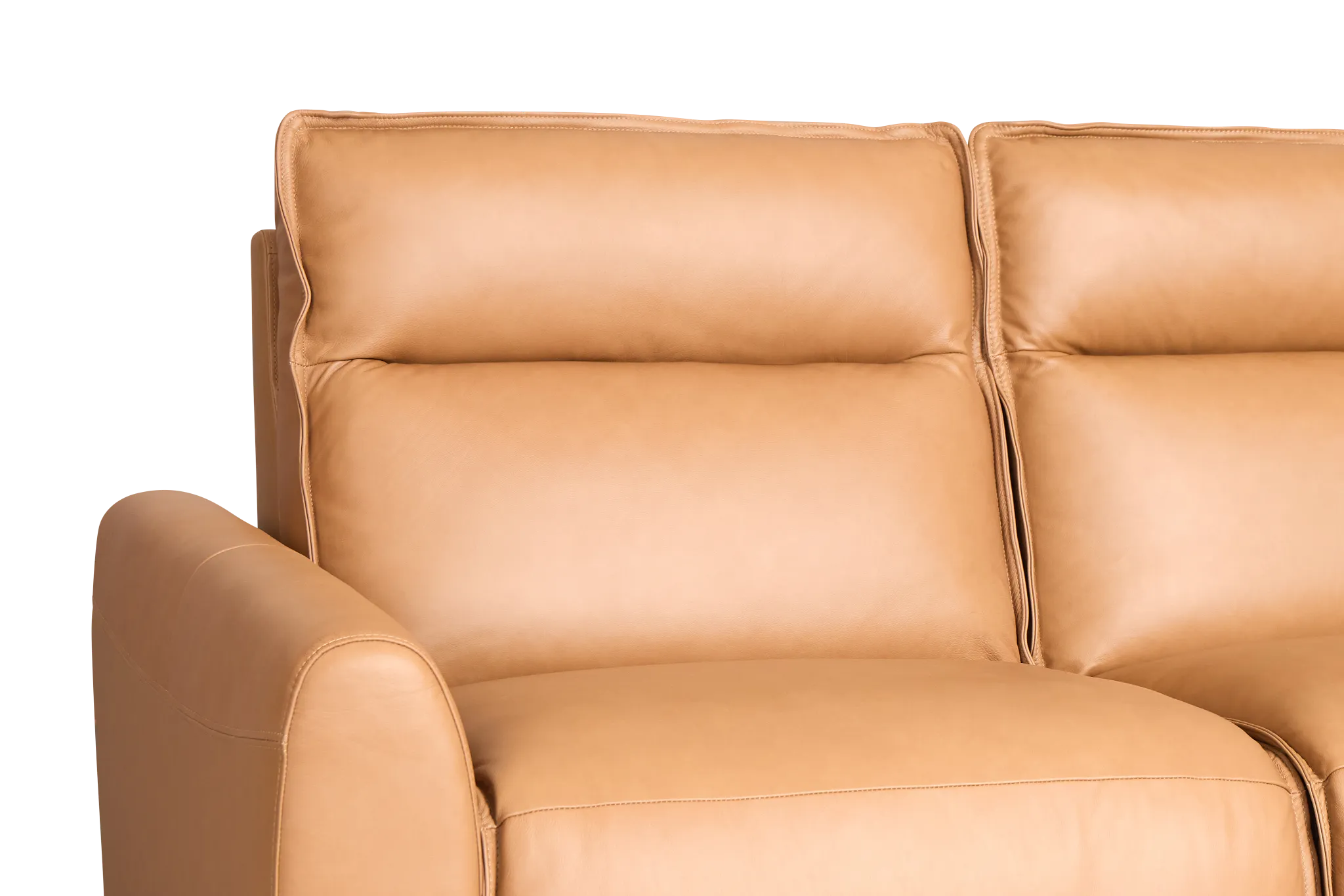 Edison Medium Brown Leather/Vinyl 2-piece Modular Power Reclining Sofa