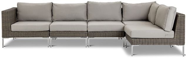 Tulum Gray Woven 5-piece Modular Sectional