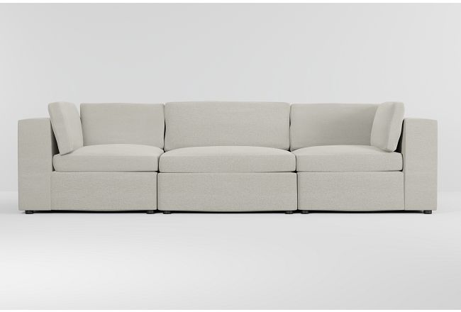 Destin Elite Ivory Fabric 3 Piece Modular Sofa