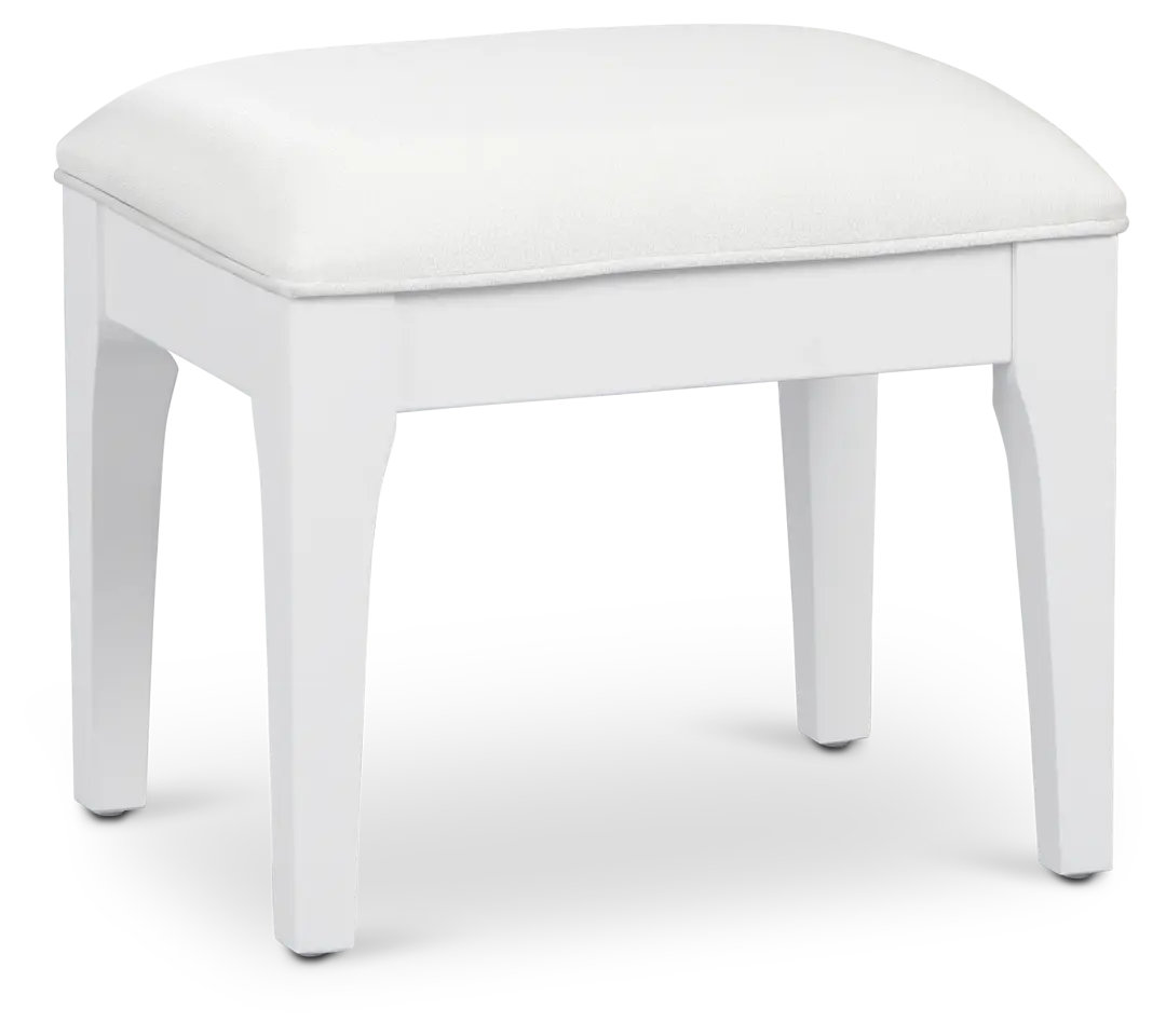 Milan White Vanity Stool Milan White Vanity Stool