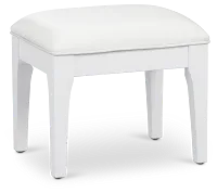 Milan White Vanity Stool