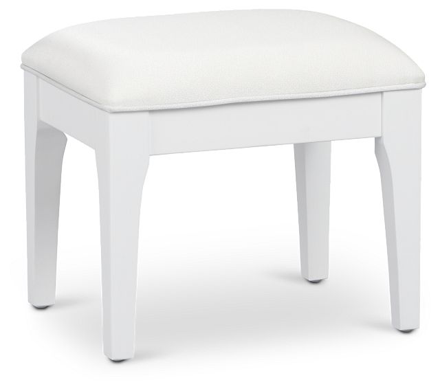 Milan White Vanity Stool