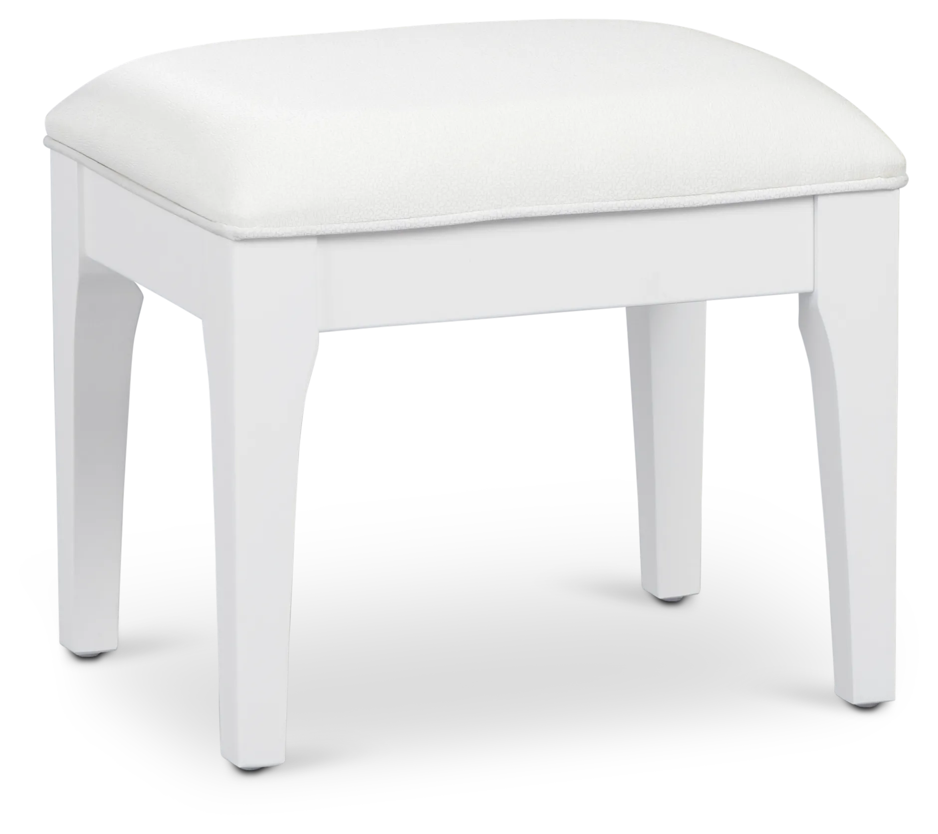 Milan White Vanity Stool