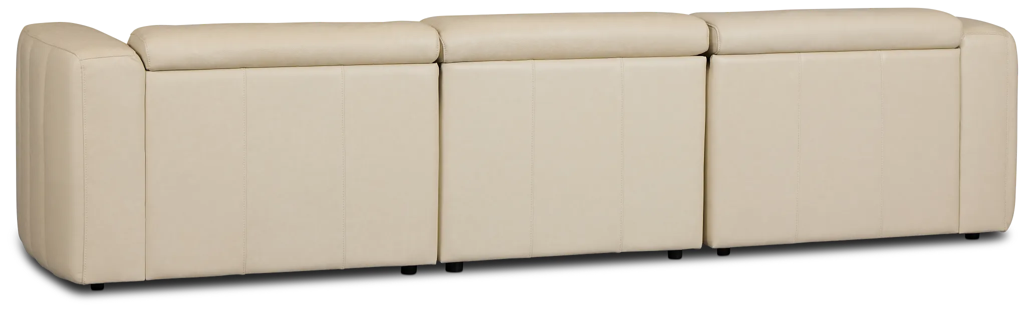 Jace Ivory Lthr/vinyl Left Chaise Power Reclining Sectional