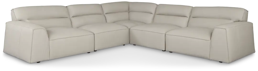 Blanca Gray Leather 5-piece Modular Sectional Blanca Gray Leather 5-piece Modular Sectional