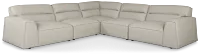 Blanca Gray Leather 5-piece Modular Sectional