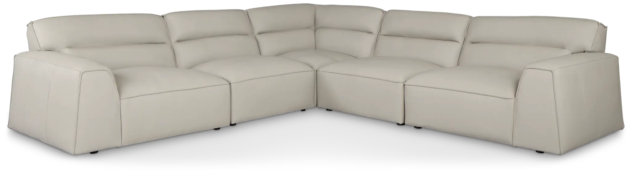 Blanca Gray Leather 5-piece Modular Sectional Blanca Gray Leather 5-piece Modular Sectional