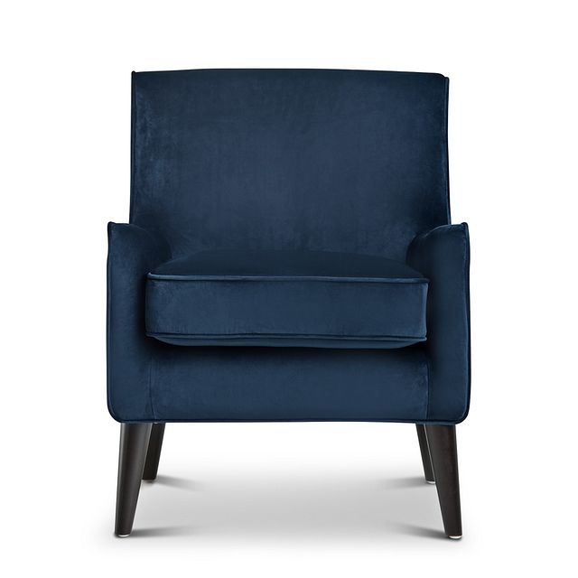 Angie Dark Blue Velvet Accent Chair (2)