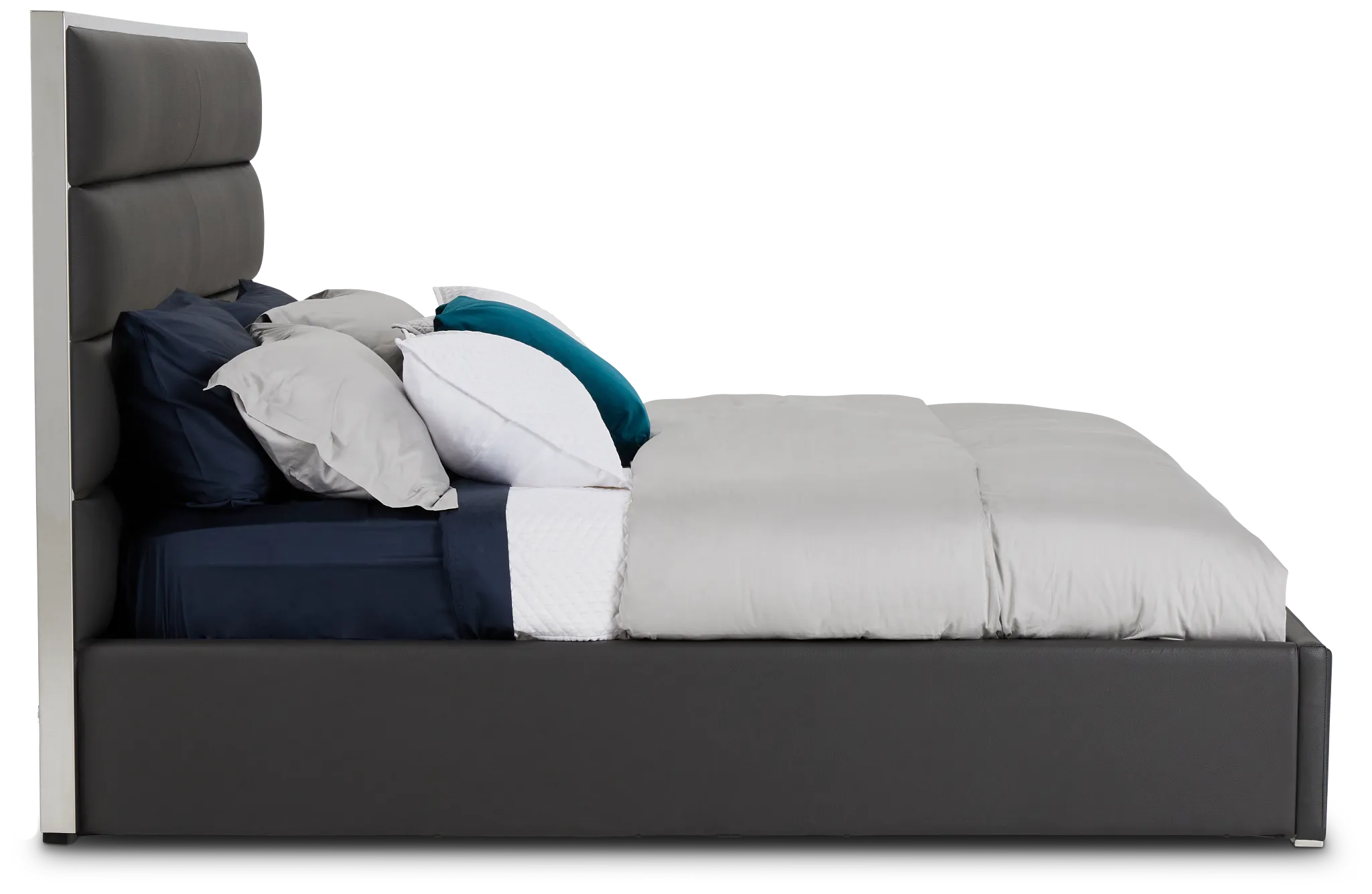 Cortina Gray Uph Platform Bed