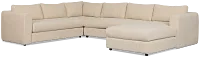 Alma Light Beige Fabric Medium Right Chaise Sectional