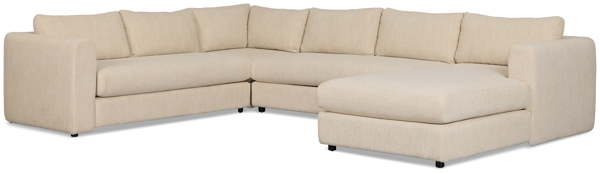 Alma Light Beige Fabric Medium Right Chaise Sectional Alma Light Beige Fabric Medium Right Chaise Sectional