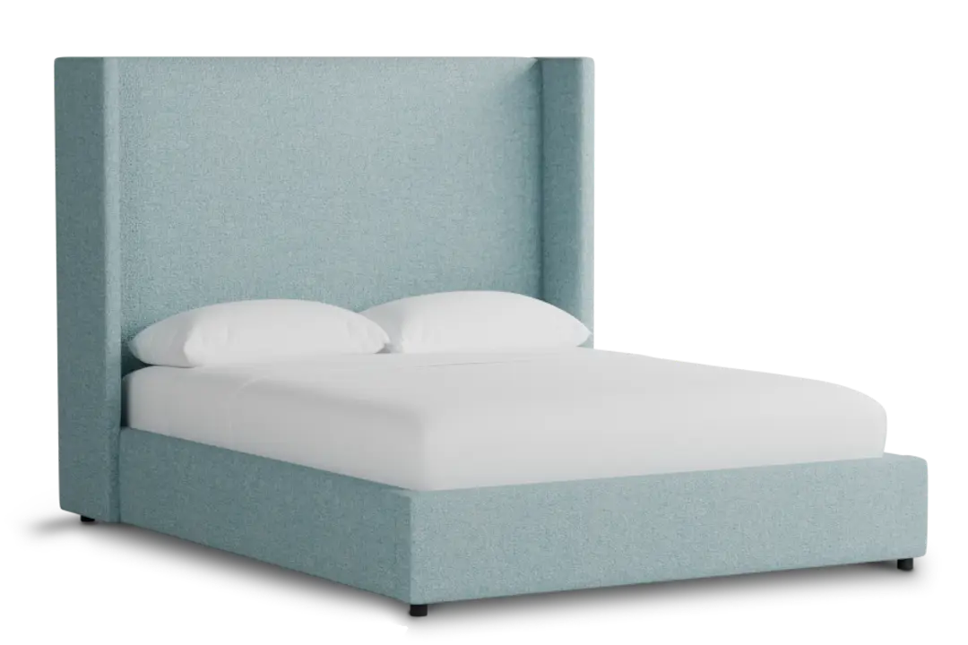 Captiva Elite Light Blue 60" Upholstered Shelter Bed Captiva Elite Light Blue 60" Upholstered Shelter Bed