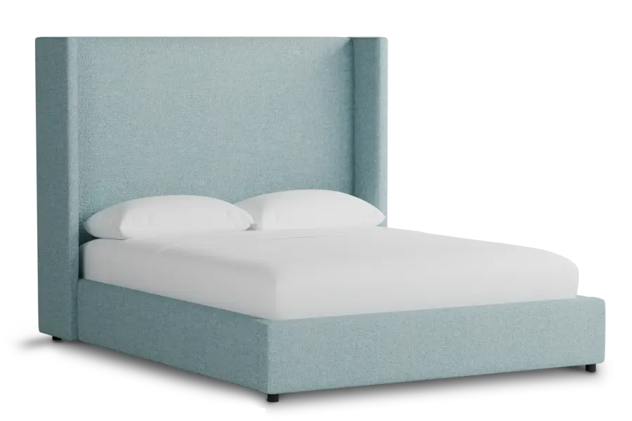 Captiva Elite Light Blue 60" Upholstered Shelter Bed Captiva Elite Light Blue 60" Upholstered Shelter Bed