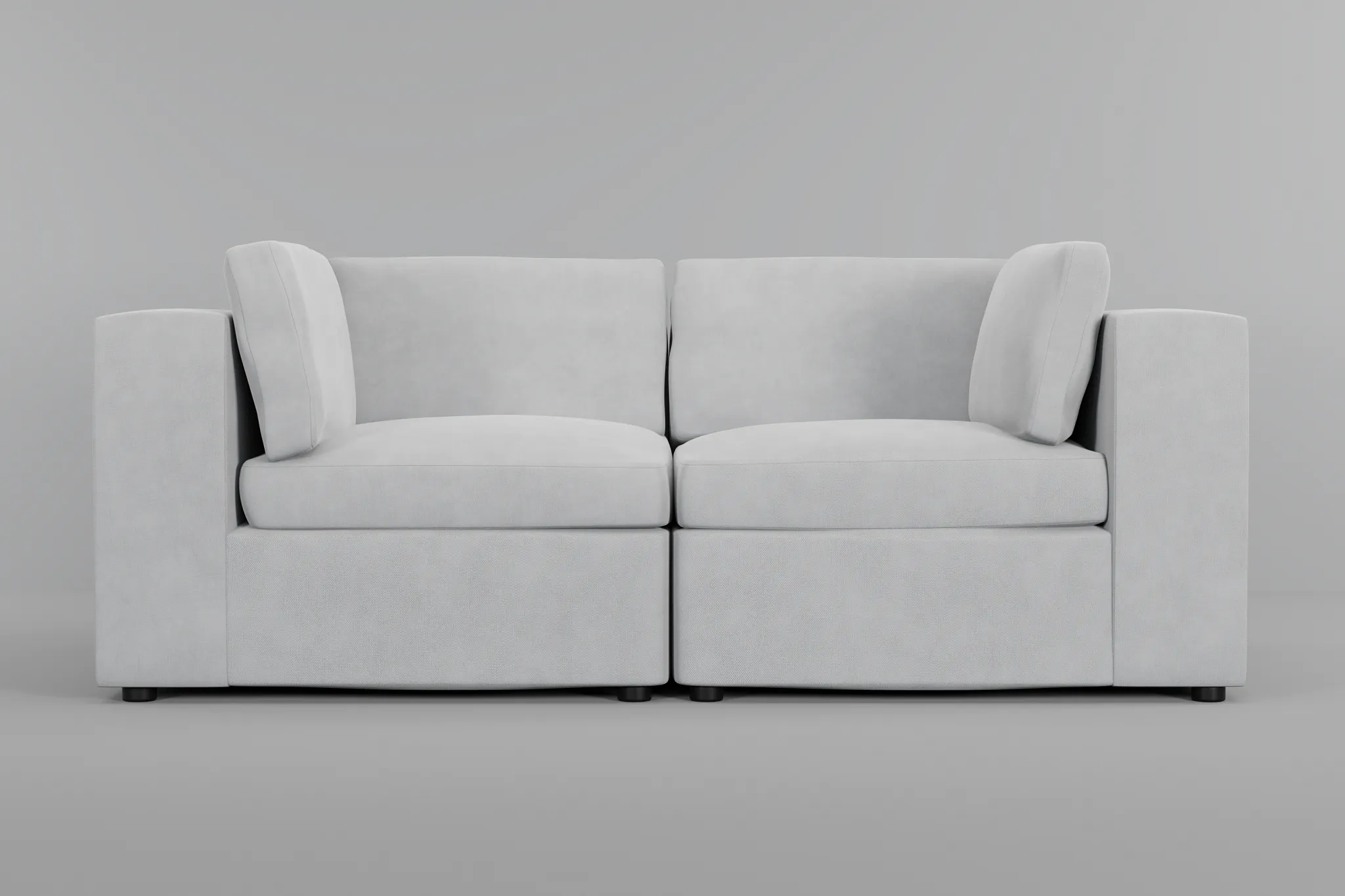 Destin Peyton White Fabric 2-piece Modular Sofa