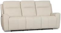 Sterling Ivory Lthr/vinyl Power Reclining Sofa