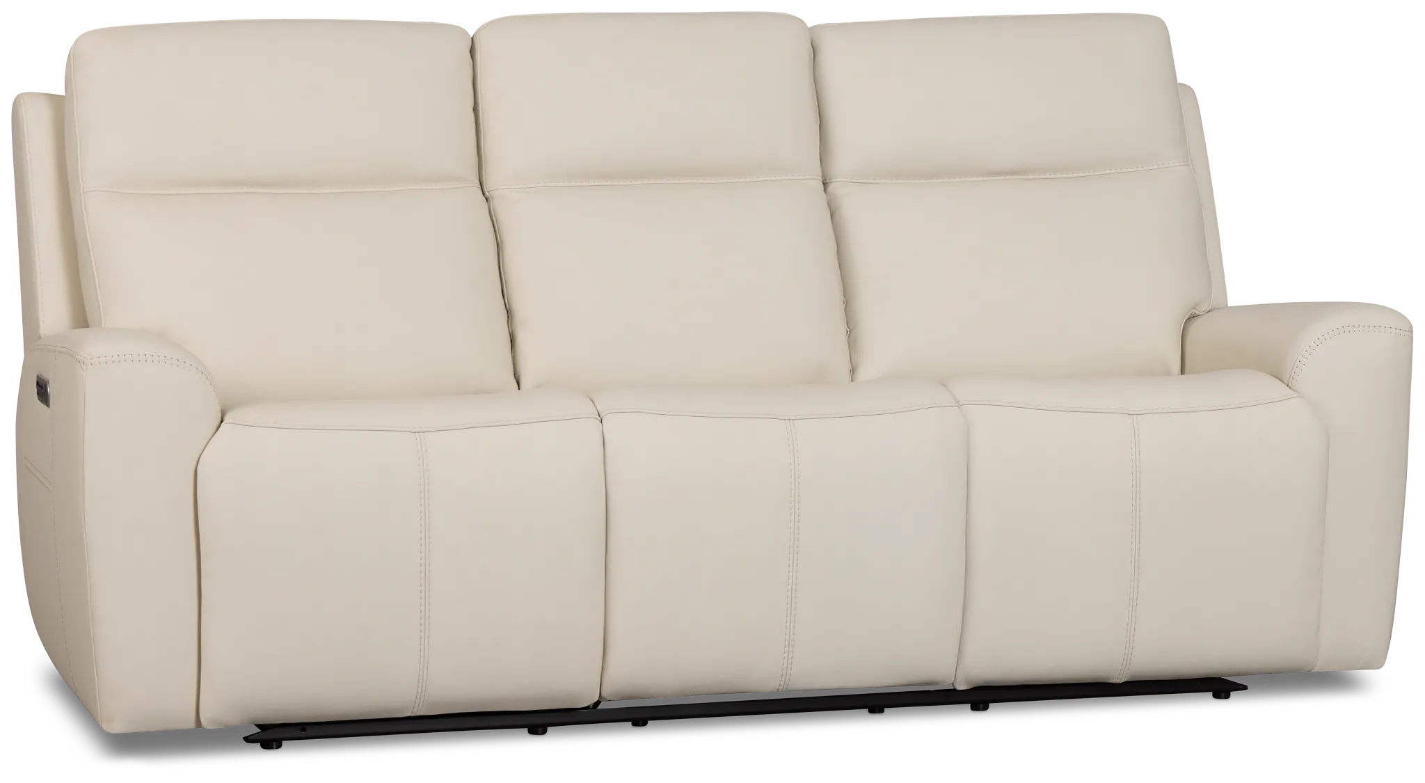 Sterling Ivory Lthr/vinyl Power Reclining Sofa