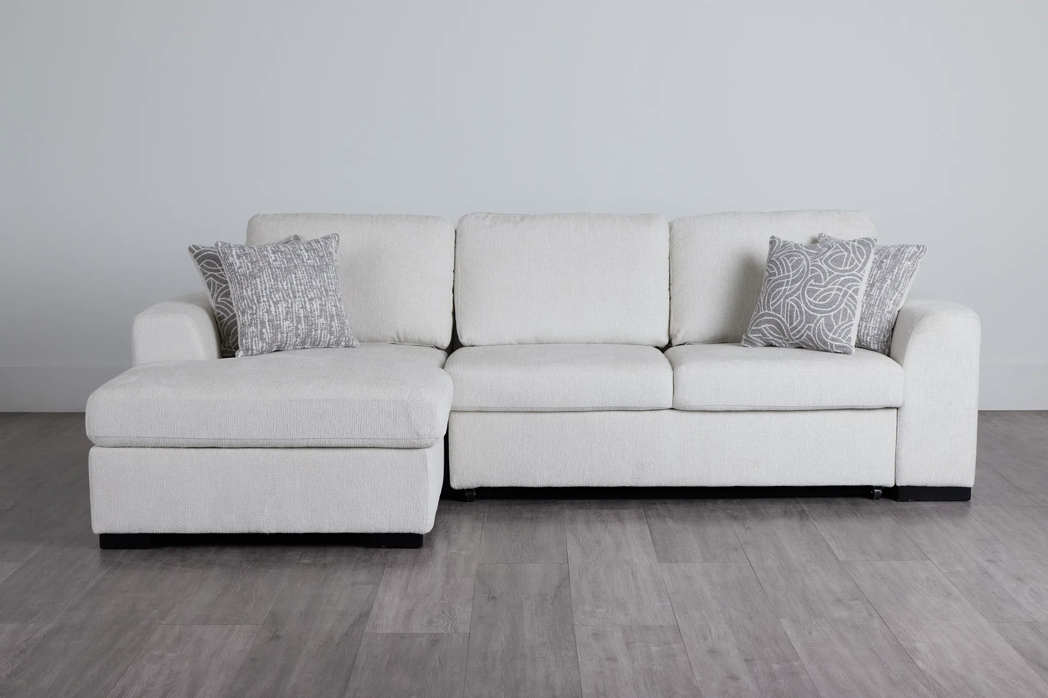 Blakely White Fabric Left Chaise Storage Sectional