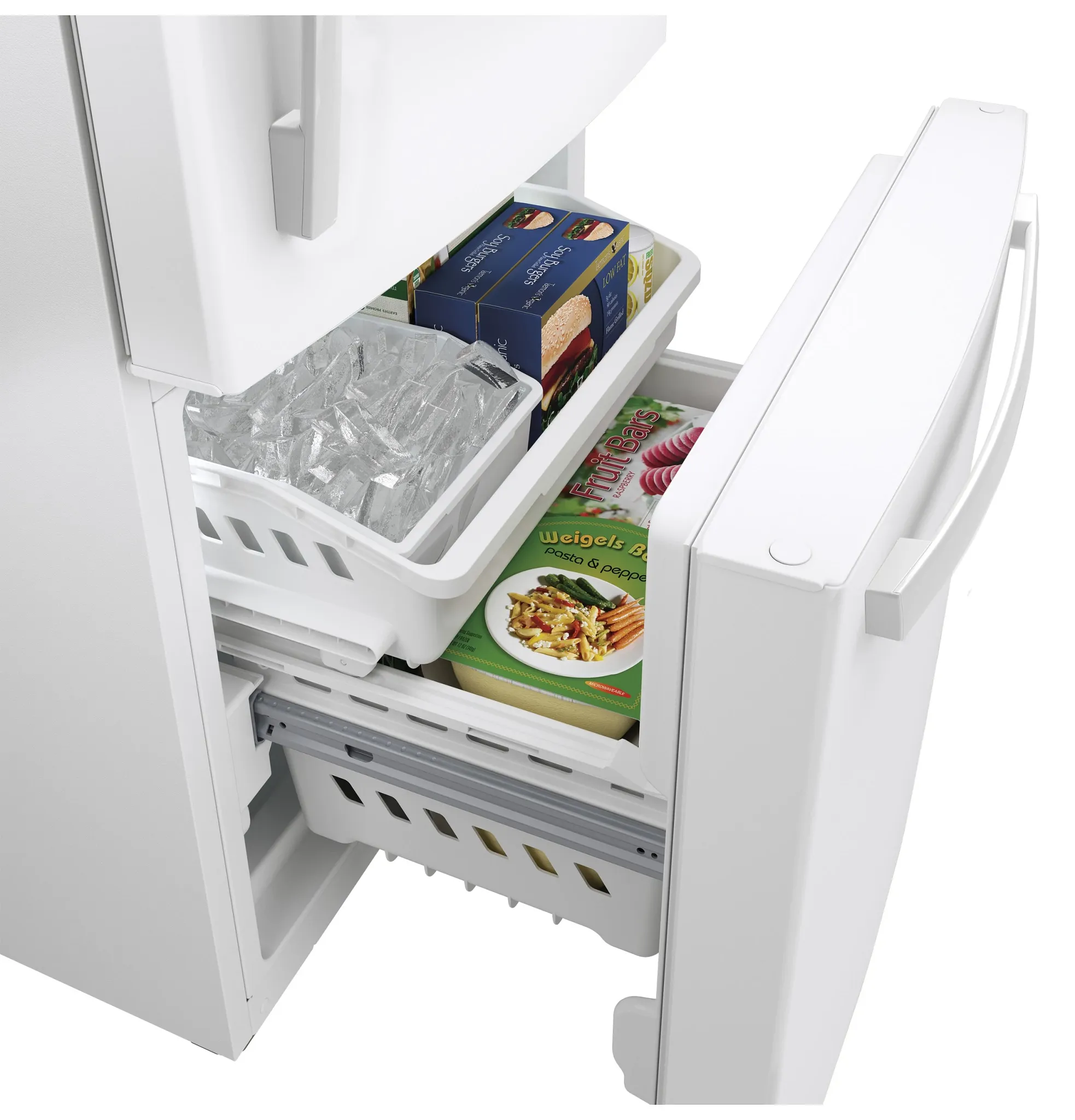 Ge 21 Series White Bottom Freezer Refrigerator