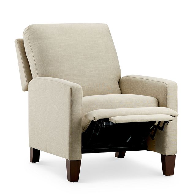 Griffin Beige Fabric Push Back Recliner