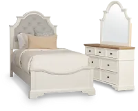 Charlotte White Uph Panel Bedroom With Two-tone Cases
