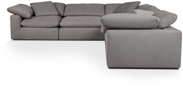 Nixon Light Gray Fabric 5-piece Modular Sectional