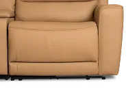 Wilder Brown Leather Large Dual Power Reclining Two-arm Sectional