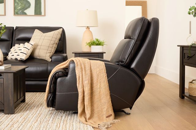 Casey Black Lthr/vinyl Power Rocker Recliner