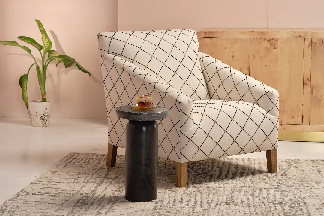 Petra Black Marble Accent Table