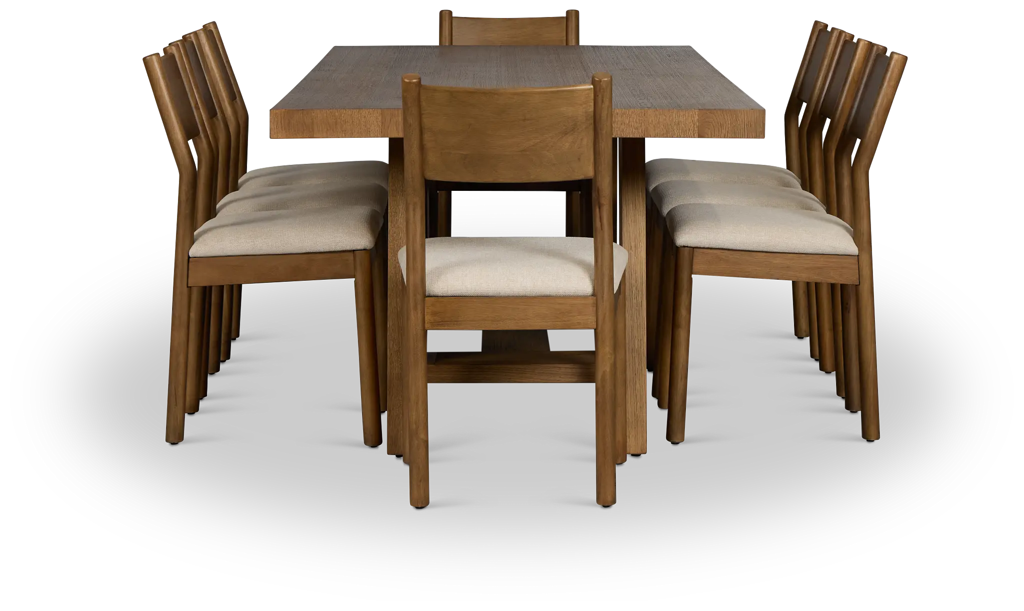 Rochester Mid Tone Rect Table & 8 Uph Chairs Rochester Mid Tone Rect Table & 8 Uph Chairs