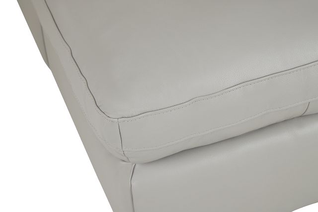 Amari Gray Leather Medium Left Chaise Sectional