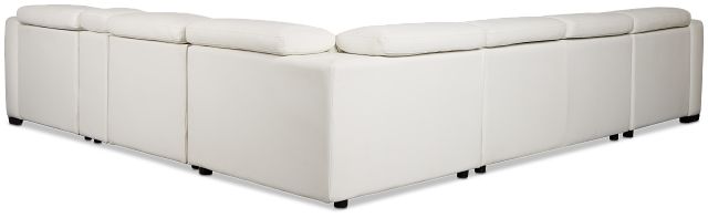 Melody White Storage Medium Left Dual Power Chaise Sleeper Sectional