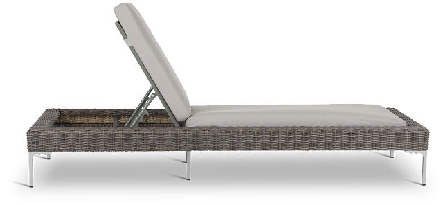 Tulum Gray Woven Cushioned Chaise