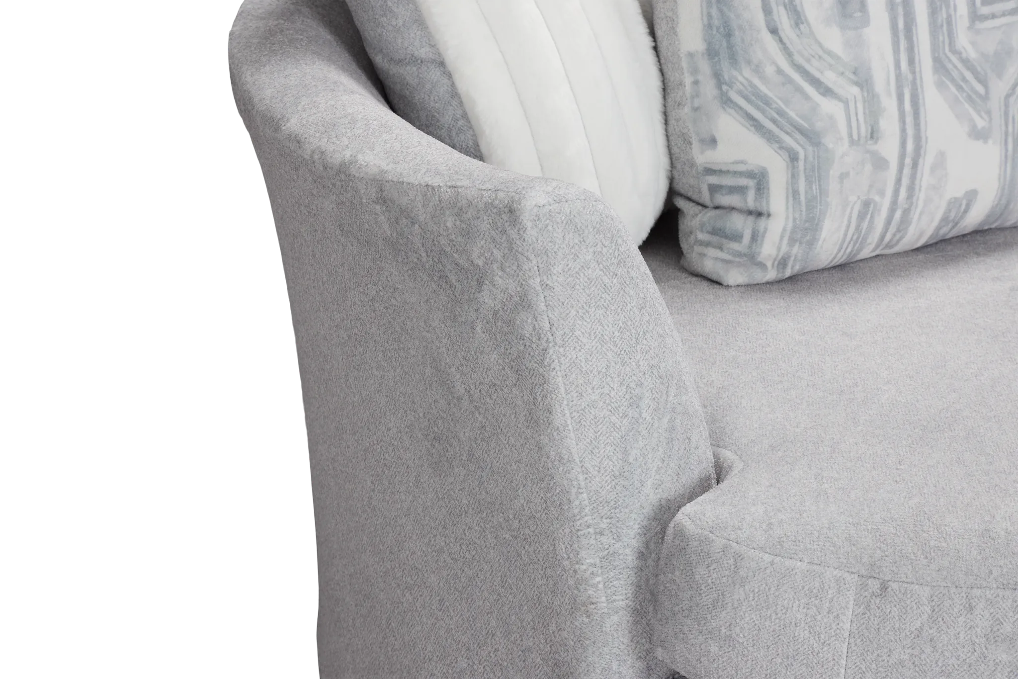 Kylie Light Gray Fabric Swivel Chair