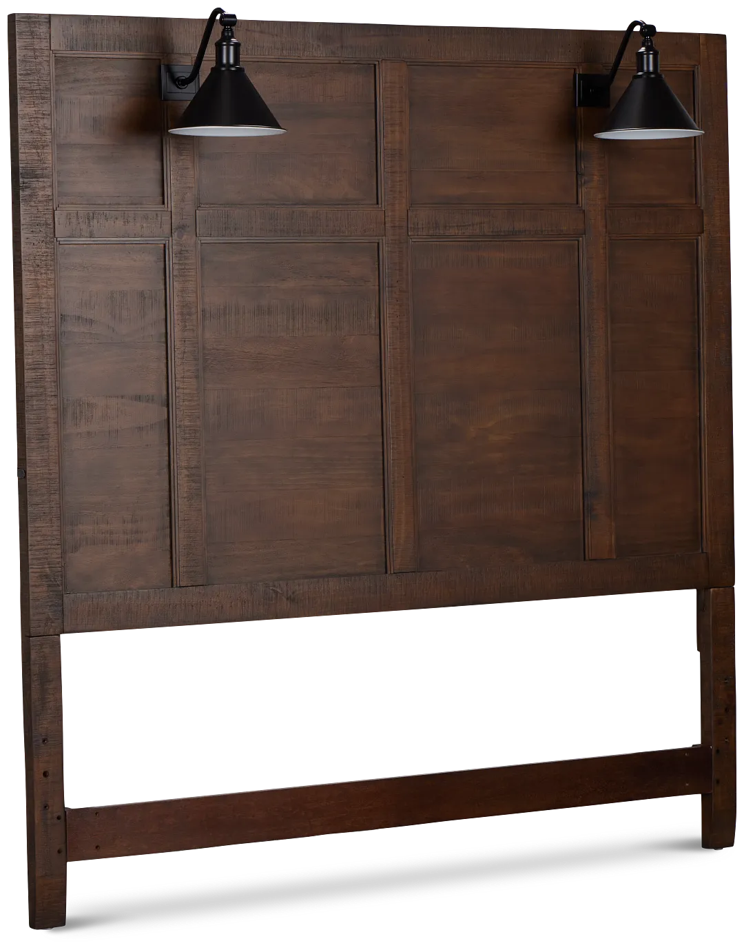 Heron Cove Mid Tone Panel Headboard With Lights