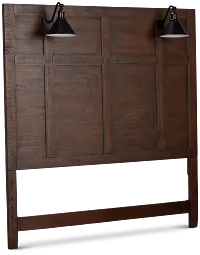 Heron Cove Mid Tone Panel Headboard With Lights