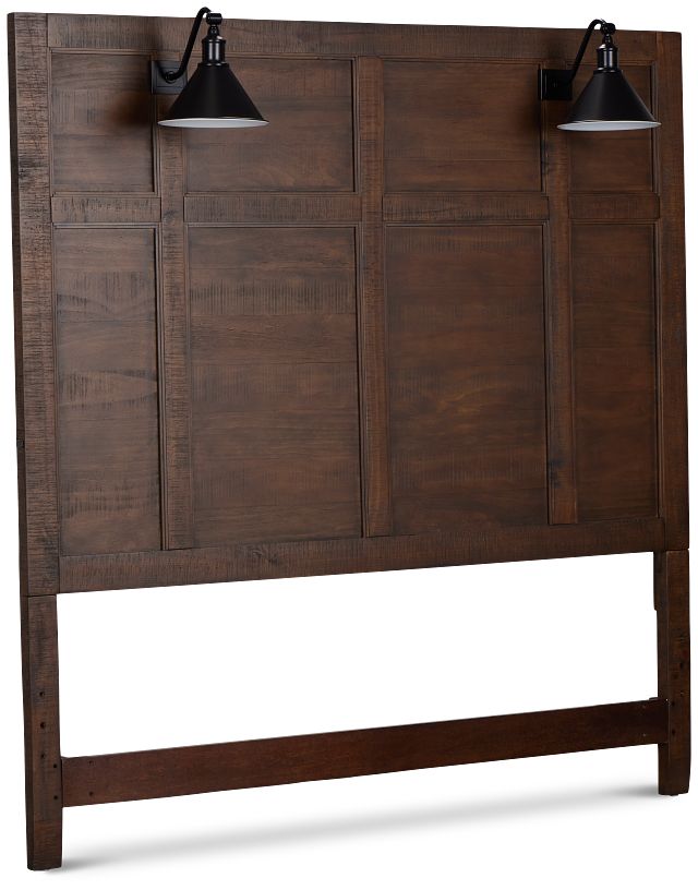 Heron Cove Mid Tone Panel Headboard With Lights