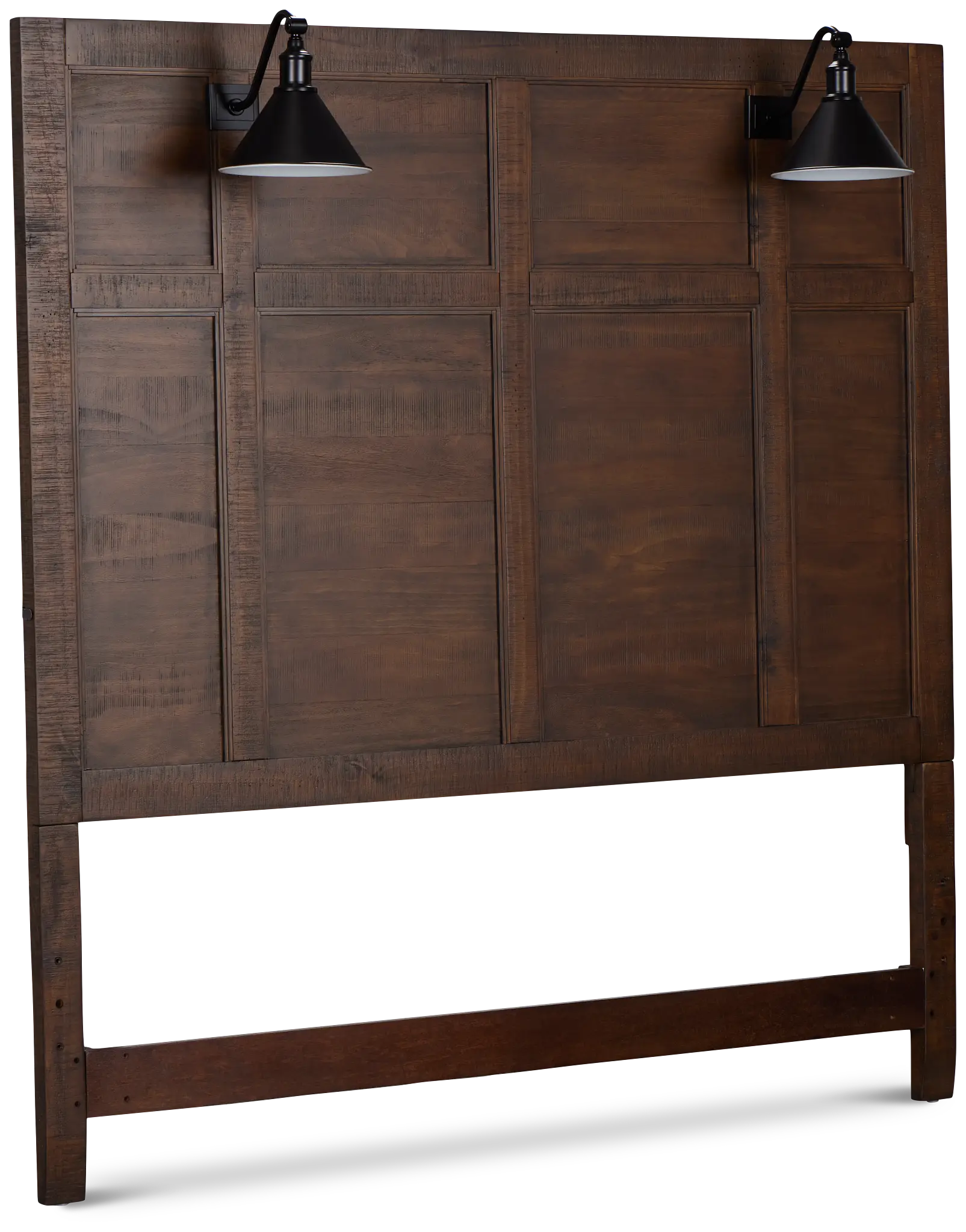 Heron Cove Mid Tone Panel Headboard With Lights Heron Cove Mid Tone Panel Headboard With Lights