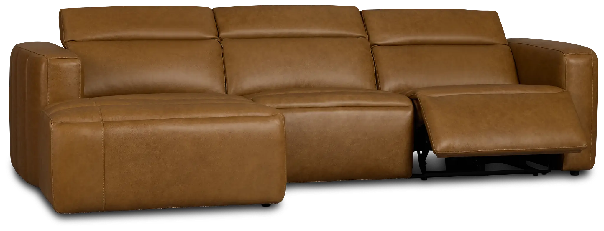 Jace Medium Brown Lthr/vinyl Left Chaise Power Reclining Sectional Jace Medium Brown Lthr/vinyl Left Chaise Power Reclining Sectional