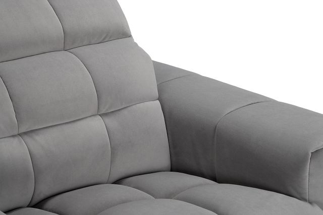 Gemma Light Gray Velvet Power Recliner