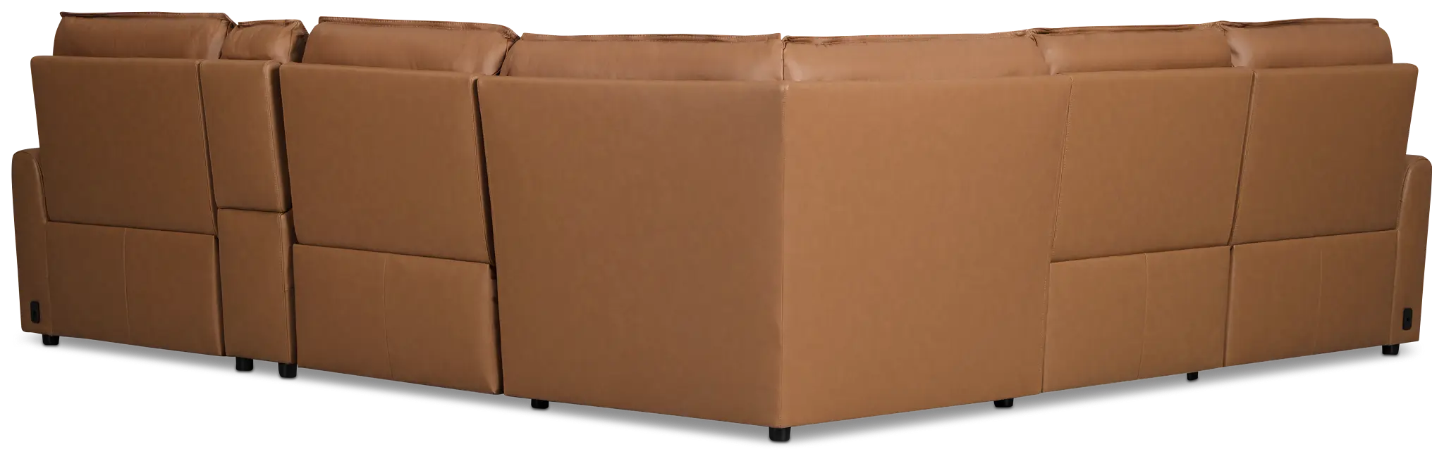Edison Medium Brown Leather/Vinyl Medium Triple Power 2-arm Sectional Edison Medium Brown Leather/Vinyl Medium Triple Power 2-arm Sectional