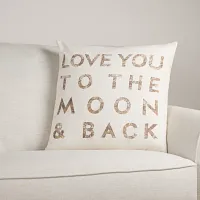 Love Ivory 22" Square Accent Pillow