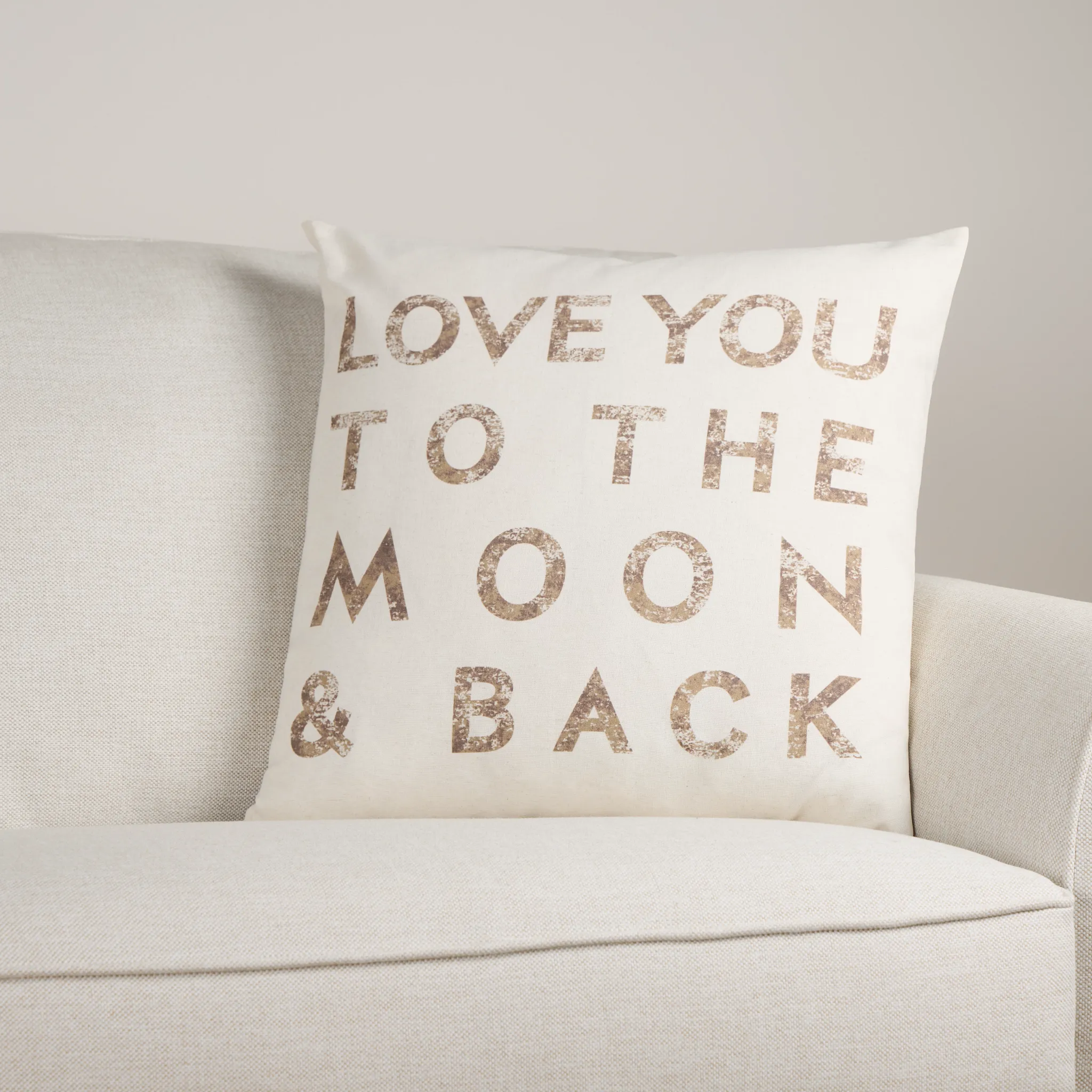 Love Ivory 22" Square Accent Pillow