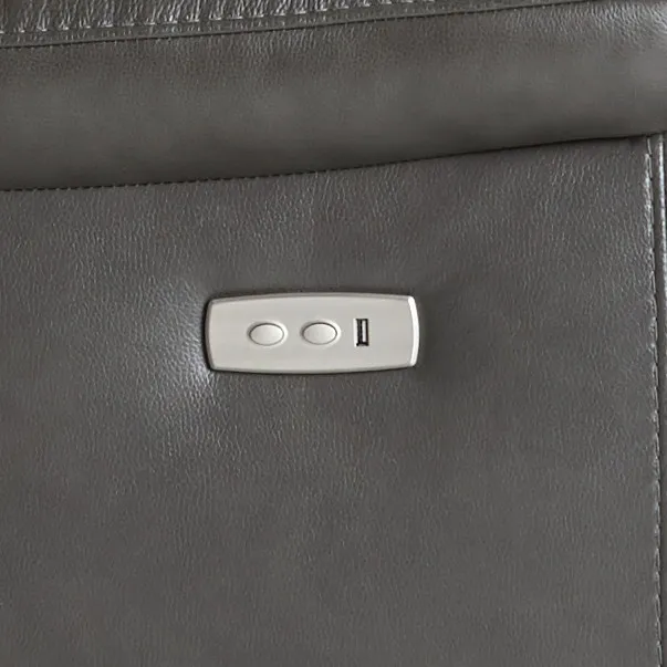 Mason Dark Gray Leather Power Swivel Glider Recliner