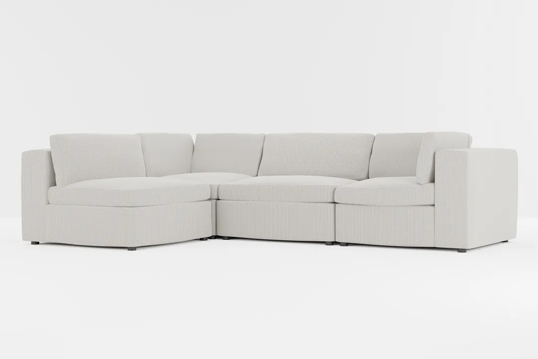 Destin Lucy Light Beige Fabric 4-piece Modular Sectional